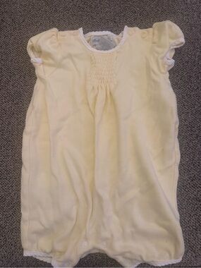 Ralph Lauren Pale Yellow Smocked Infant Romper